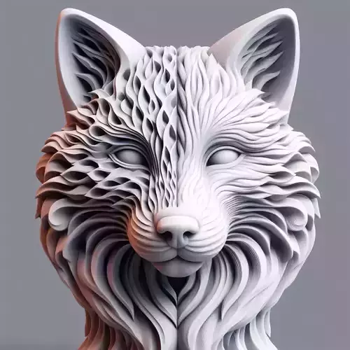 Ethereal Fox Head Sculpture