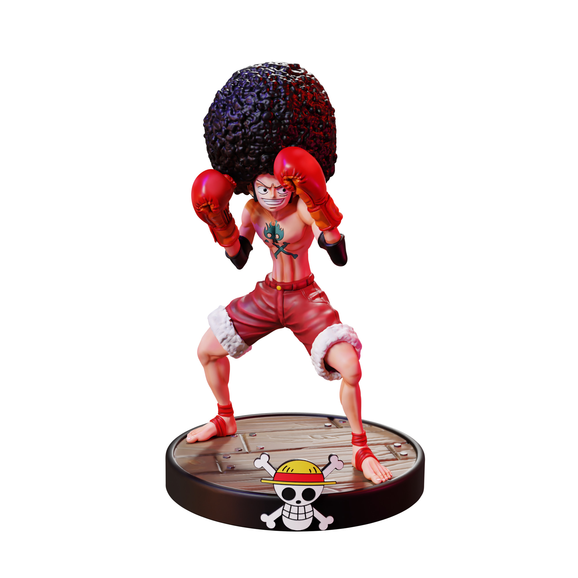 Luffy Afro One Piece 3D print model_9
