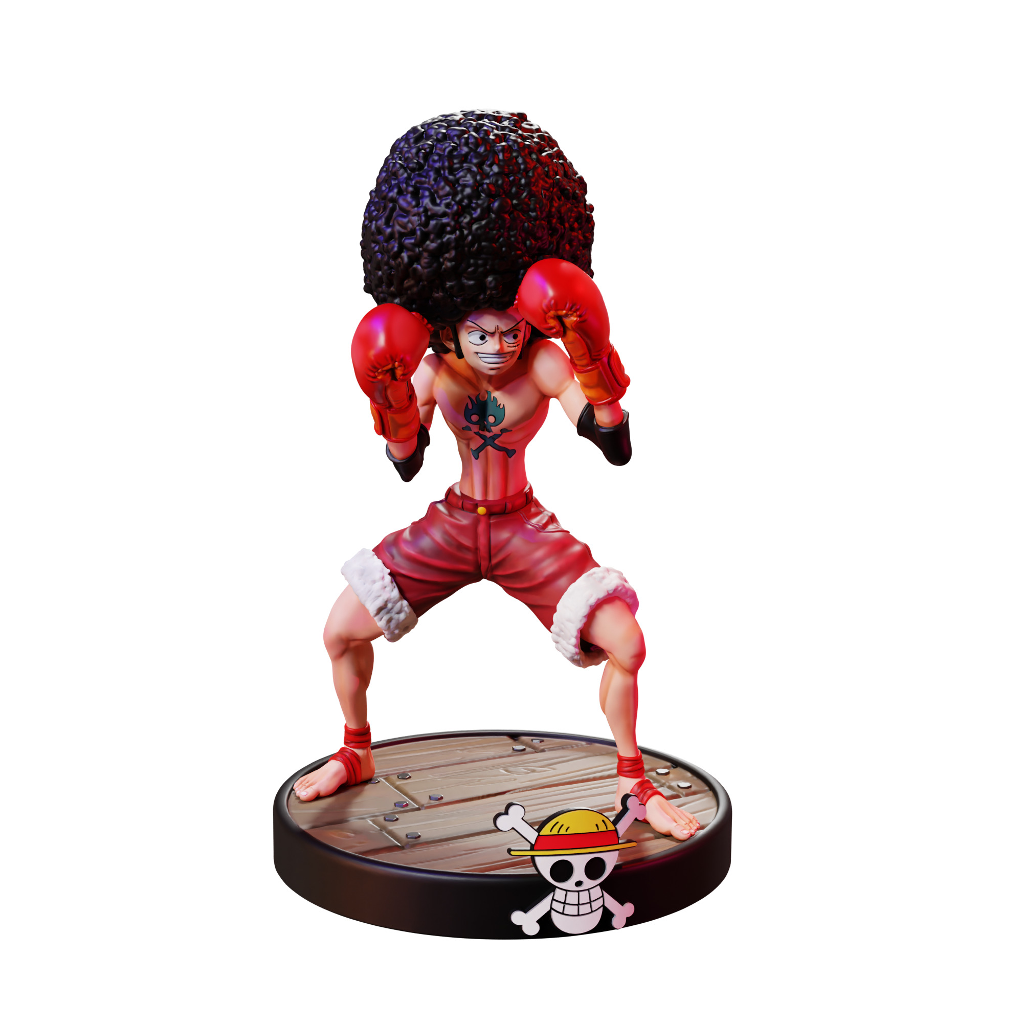 Luffy Afro One Piece 3D print model_8