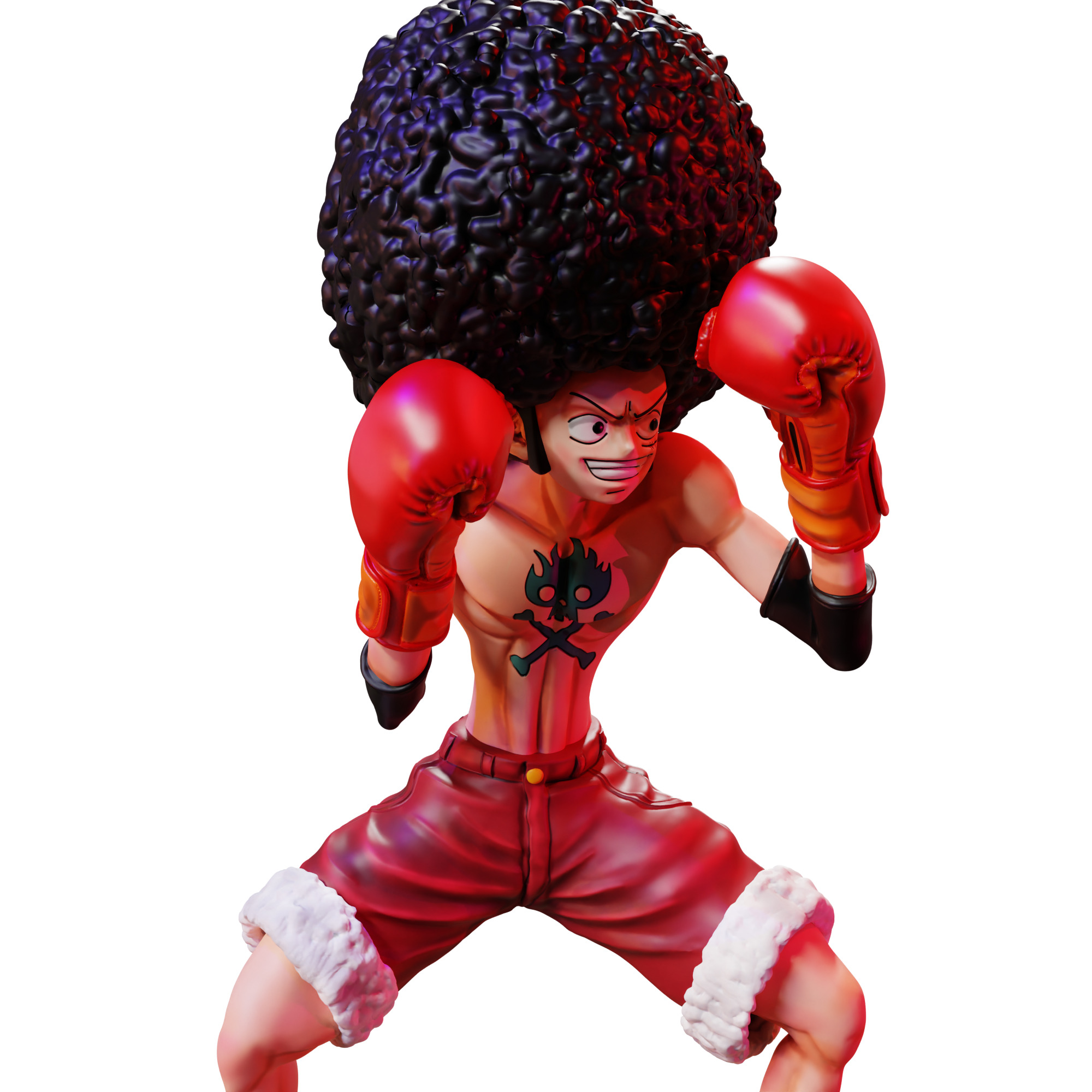 Luffy Afro One Piece 3D print model_7