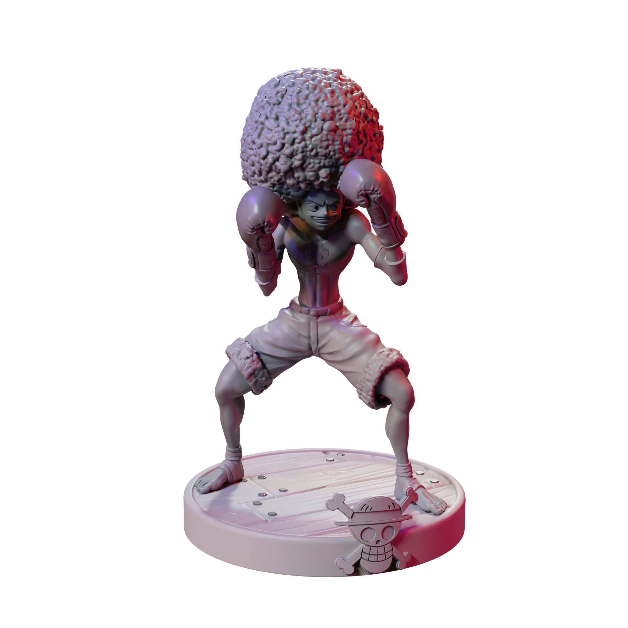 Luffy Afro One Piece 3D print model_11