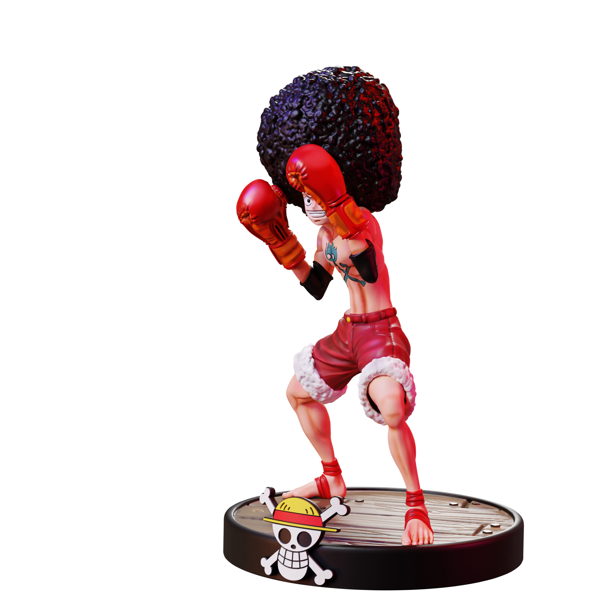 Luffy Afro One Piece 3D print model_3