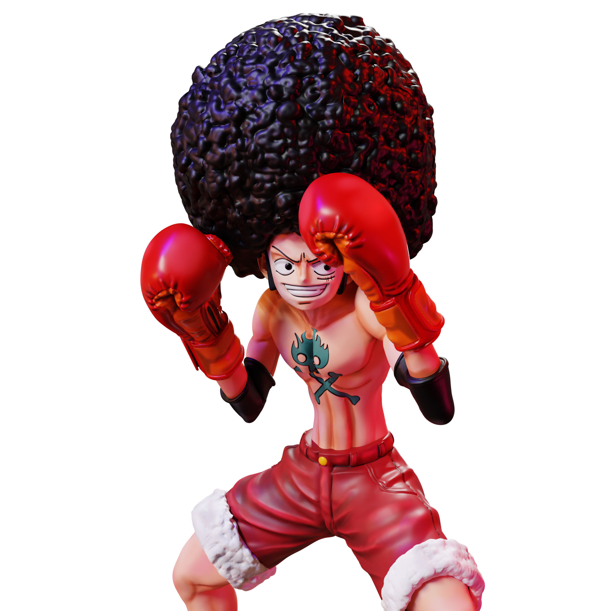 Luffy Afro One Piece 3D print model_1