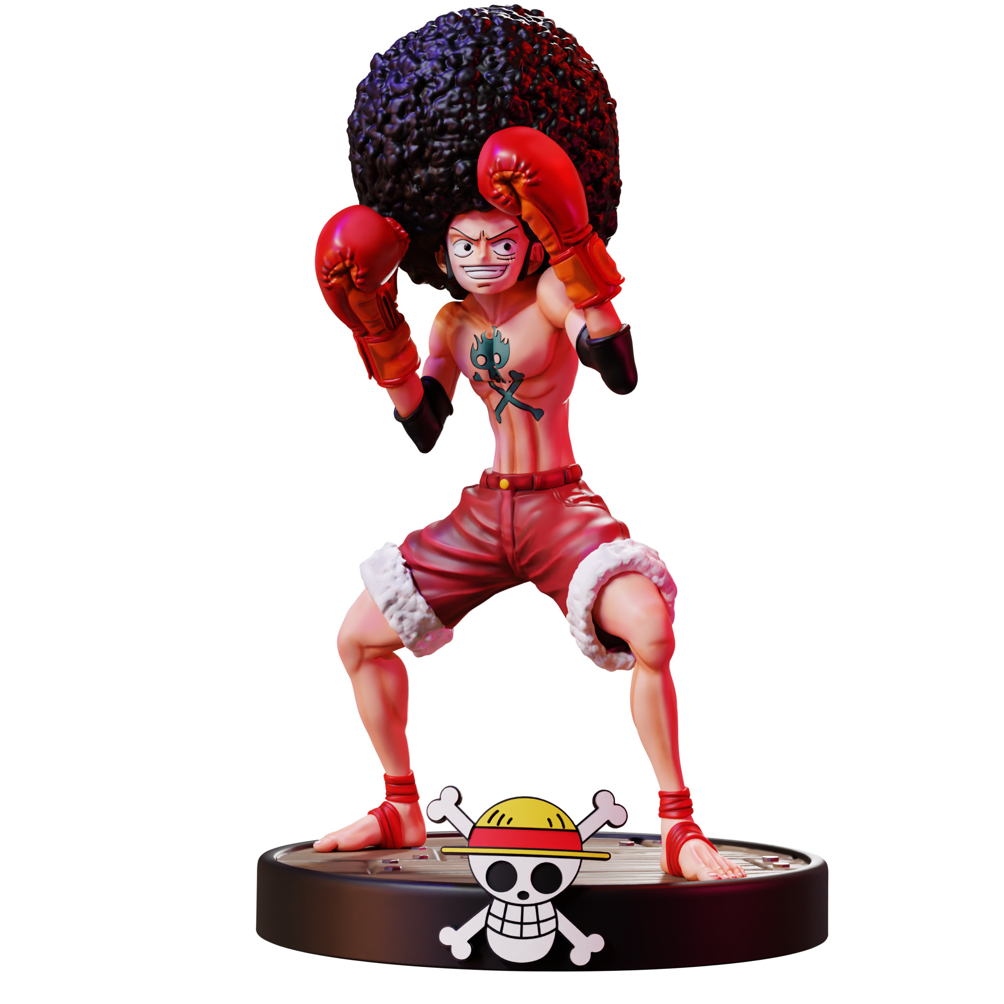 Luffy Afro One Piece 3D print model_2