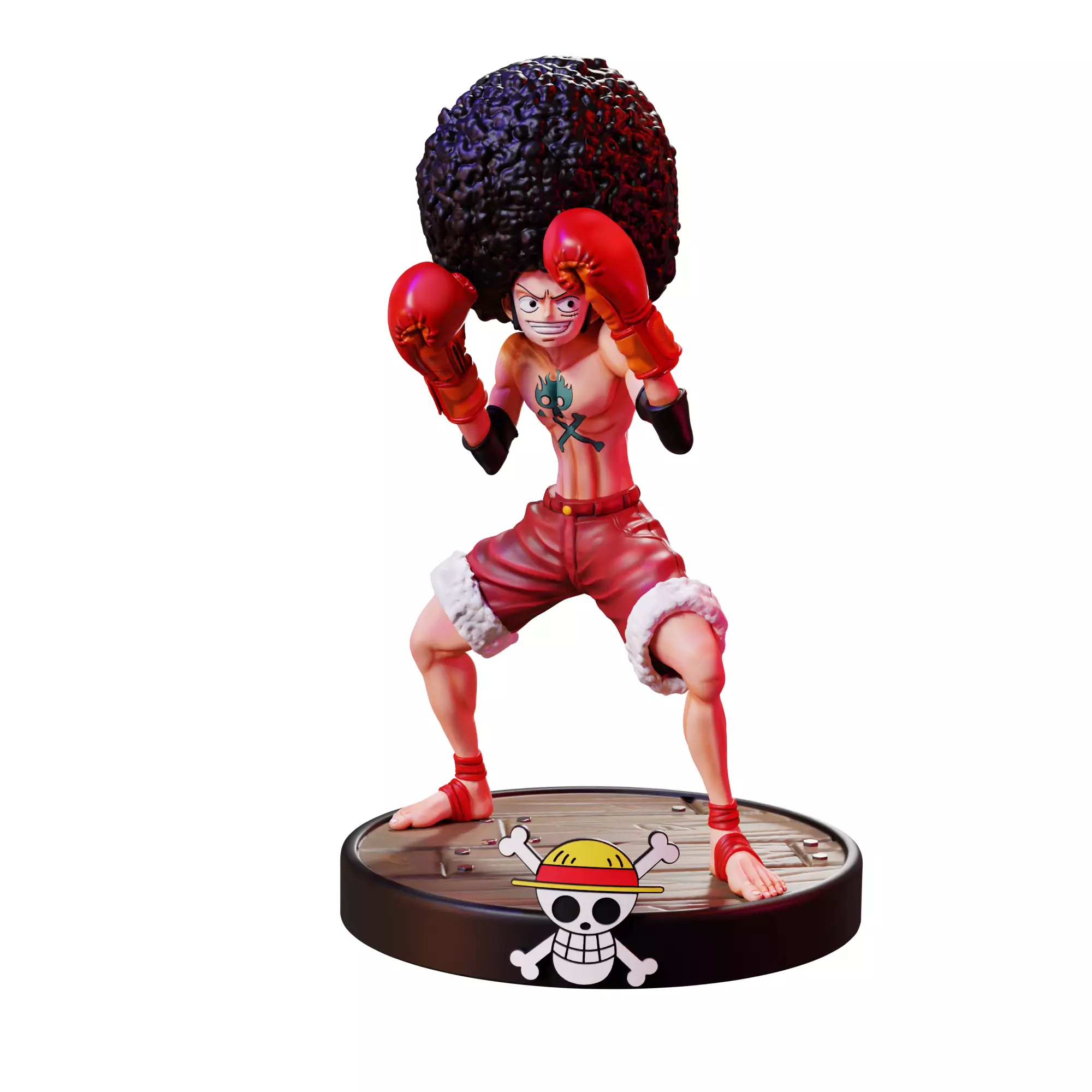 Luffy Afro One Piece 3D print model_0
