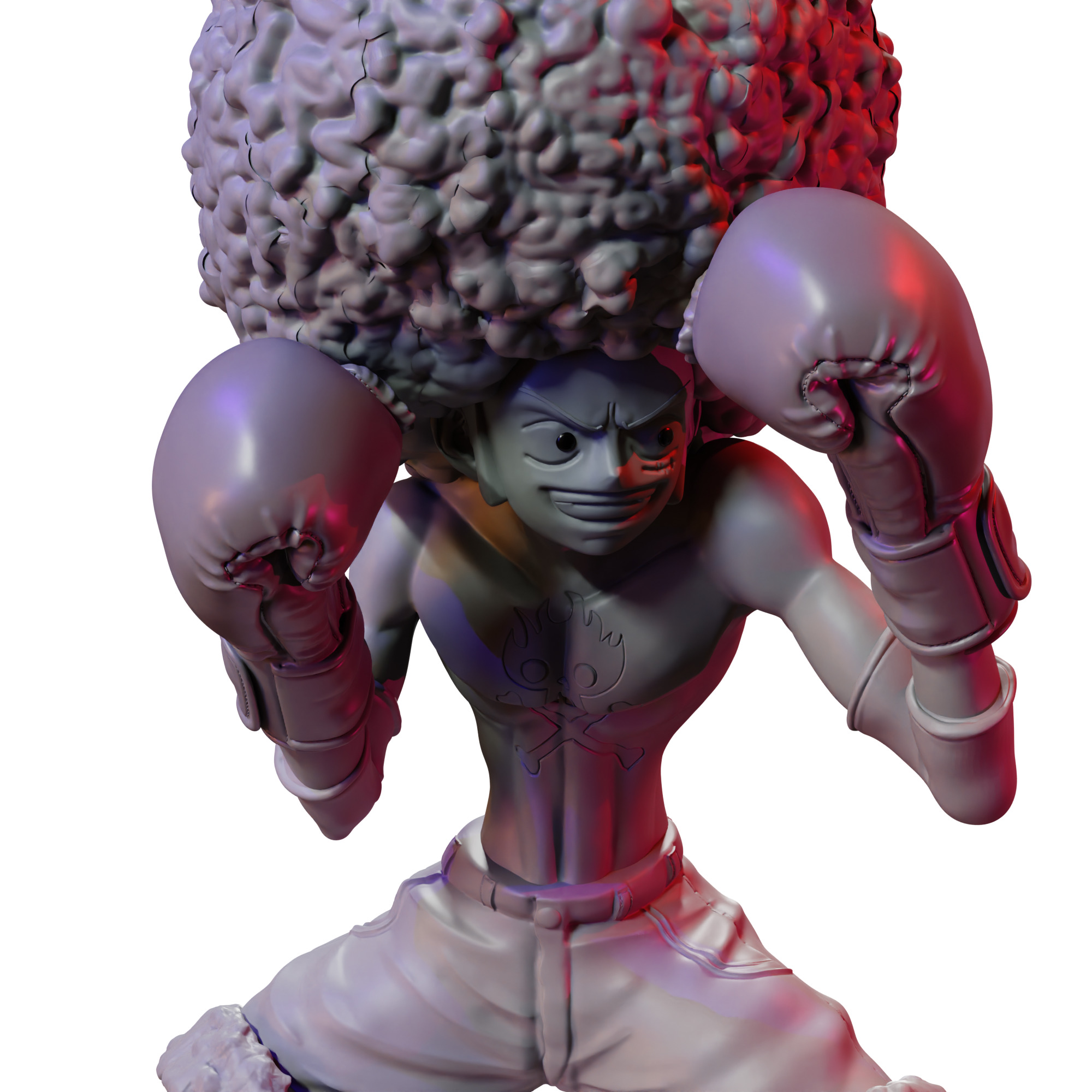 Luffy Afro One Piece 3D print model_12