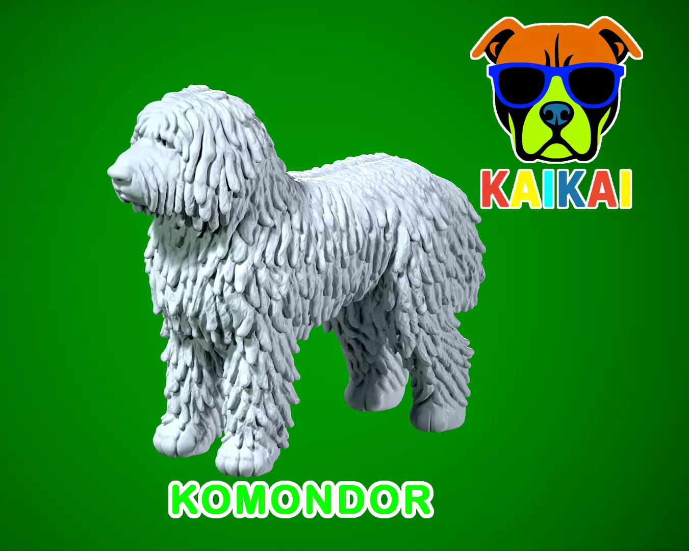 DOG - Komondor - Hungarian Commonmop MODEL - 3d PRINT 3D print model_0