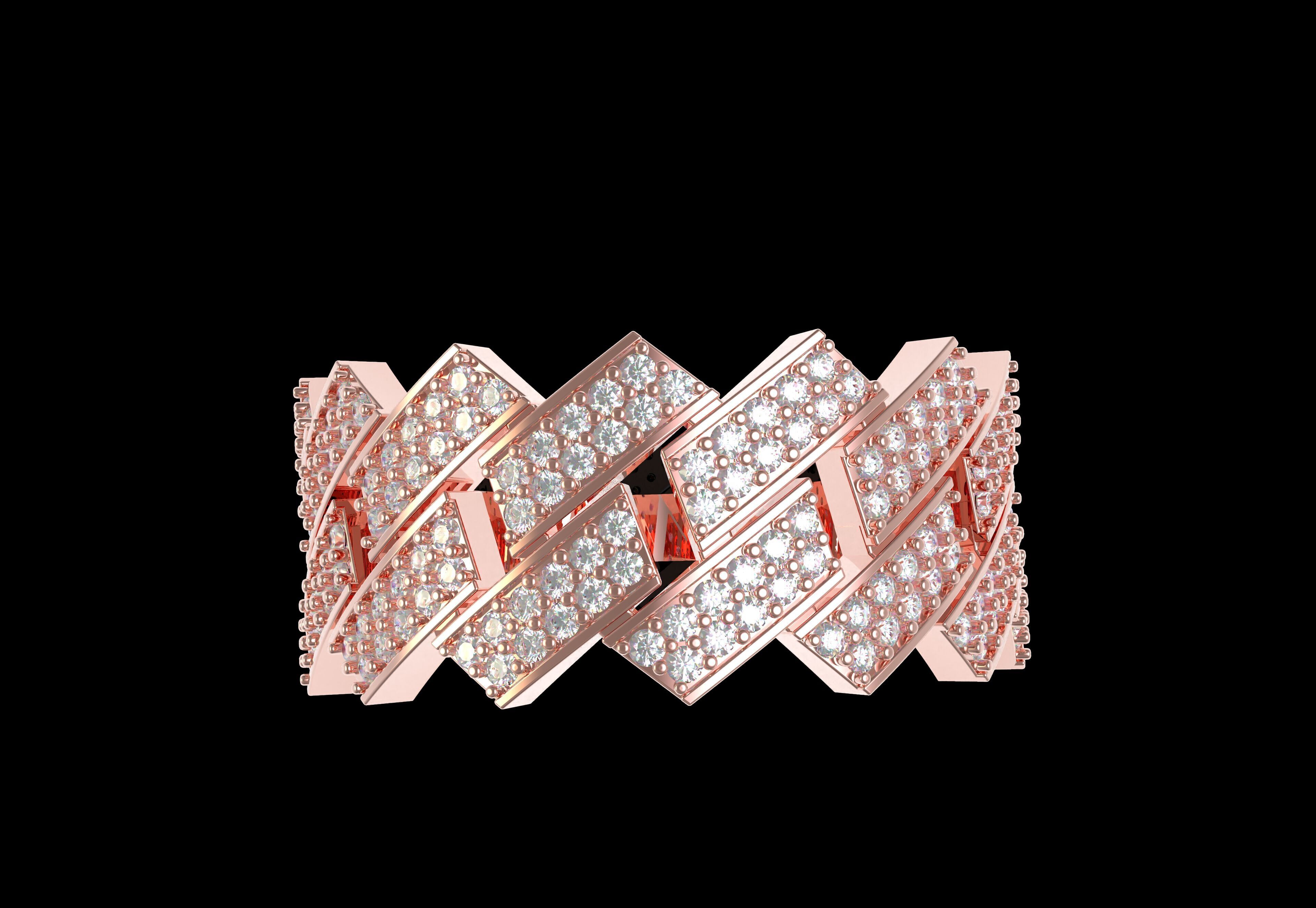 Cuban Link Diamond Ring 3D print model_14