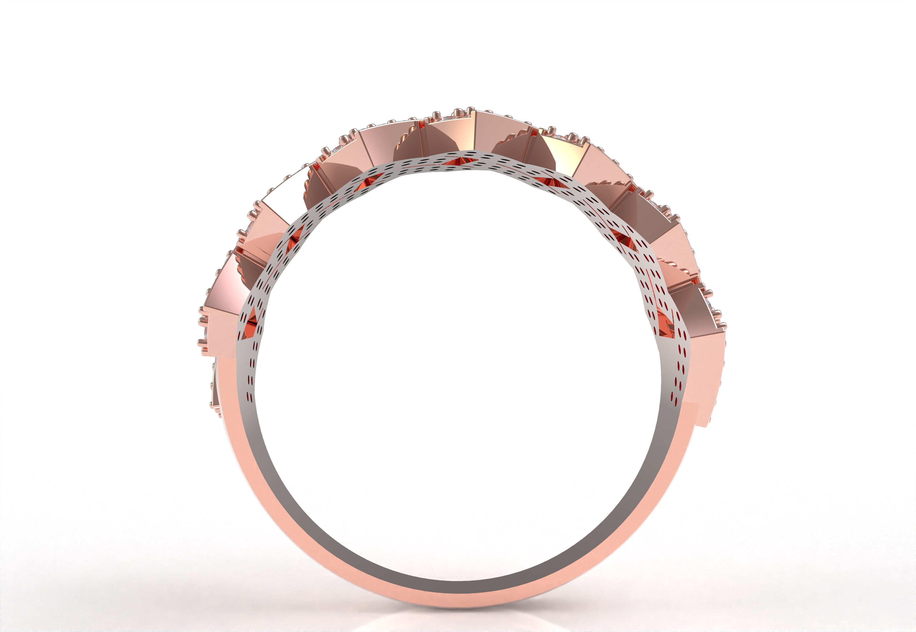 Cuban Link Diamond Ring 3D print model_18