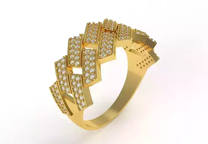 Cuban Link Diamond Ring