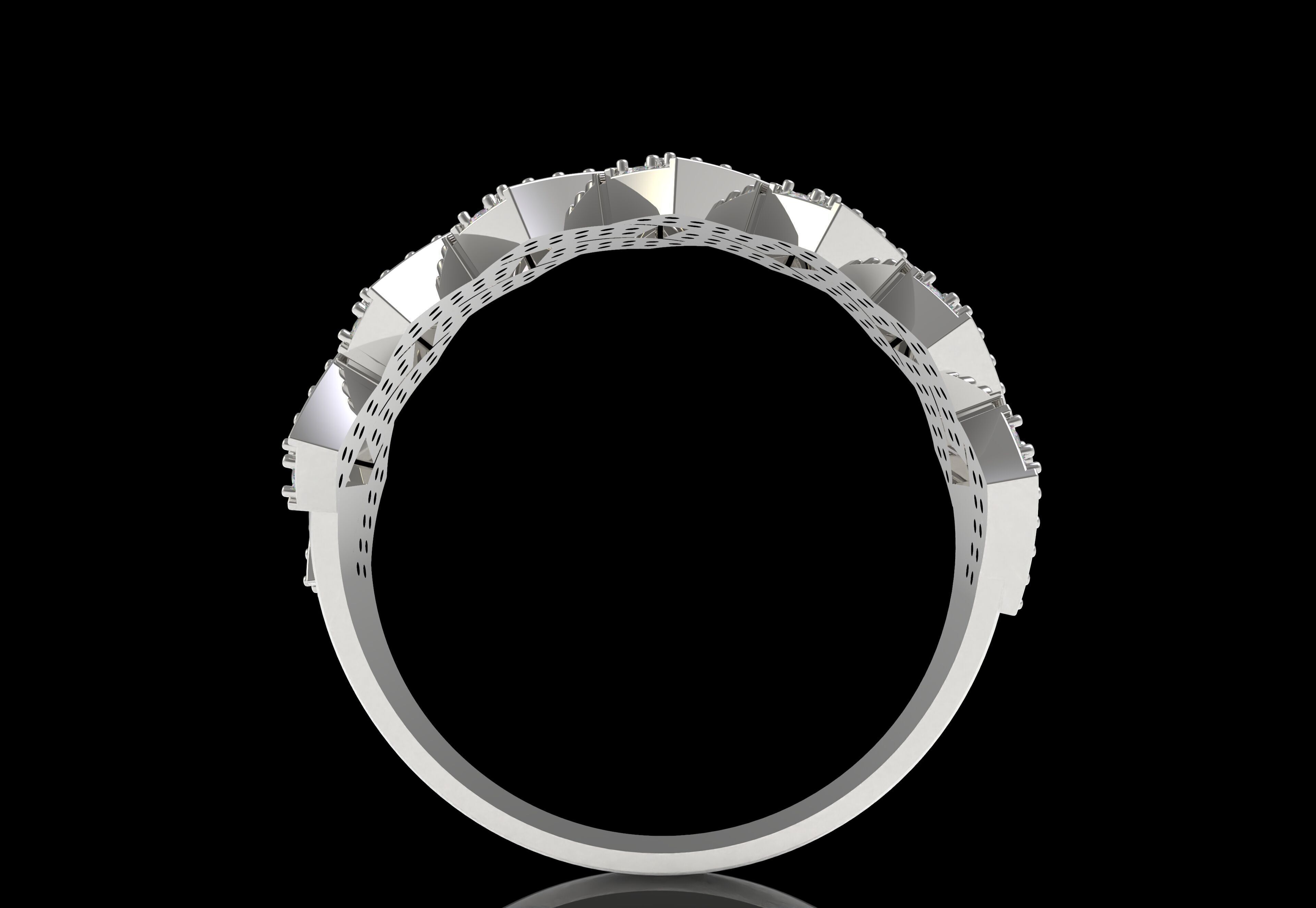 Cuban Link Diamond Ring 3D print model_26