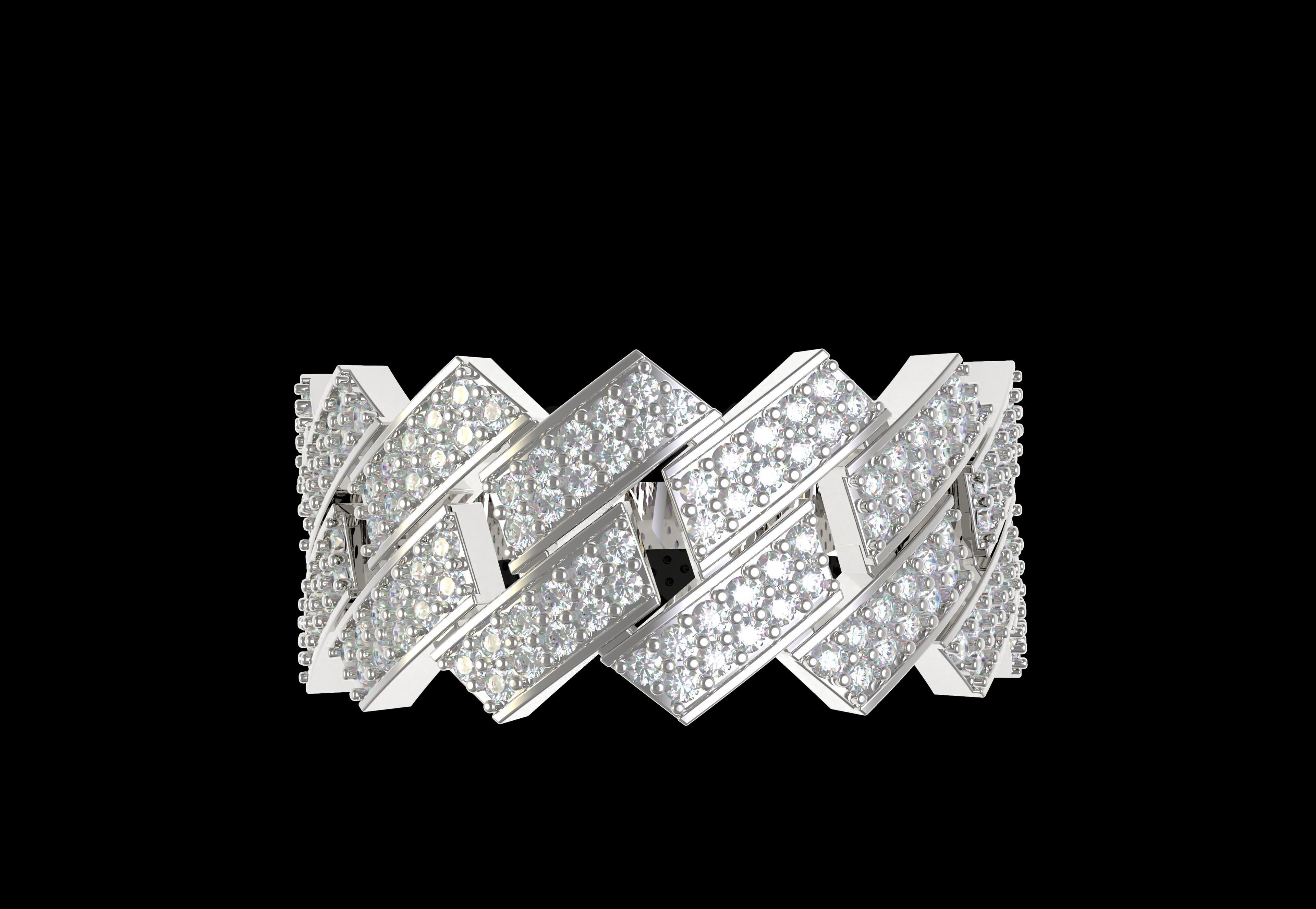Cuban Link Diamond Ring 3D print model_21