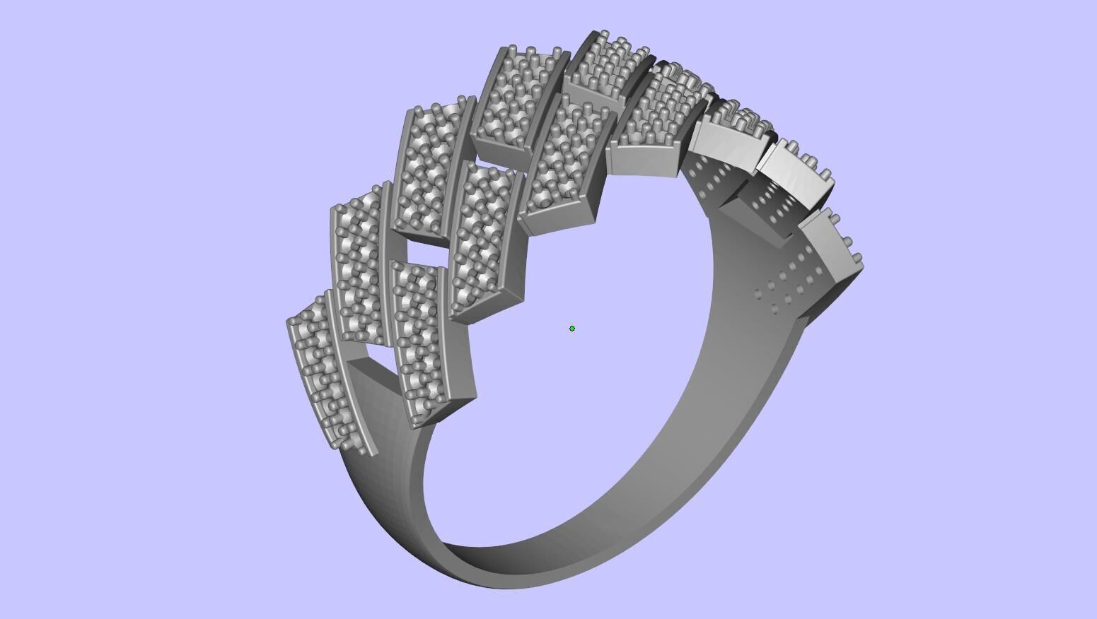 Cuban Link Diamond Ring 3D print model_31