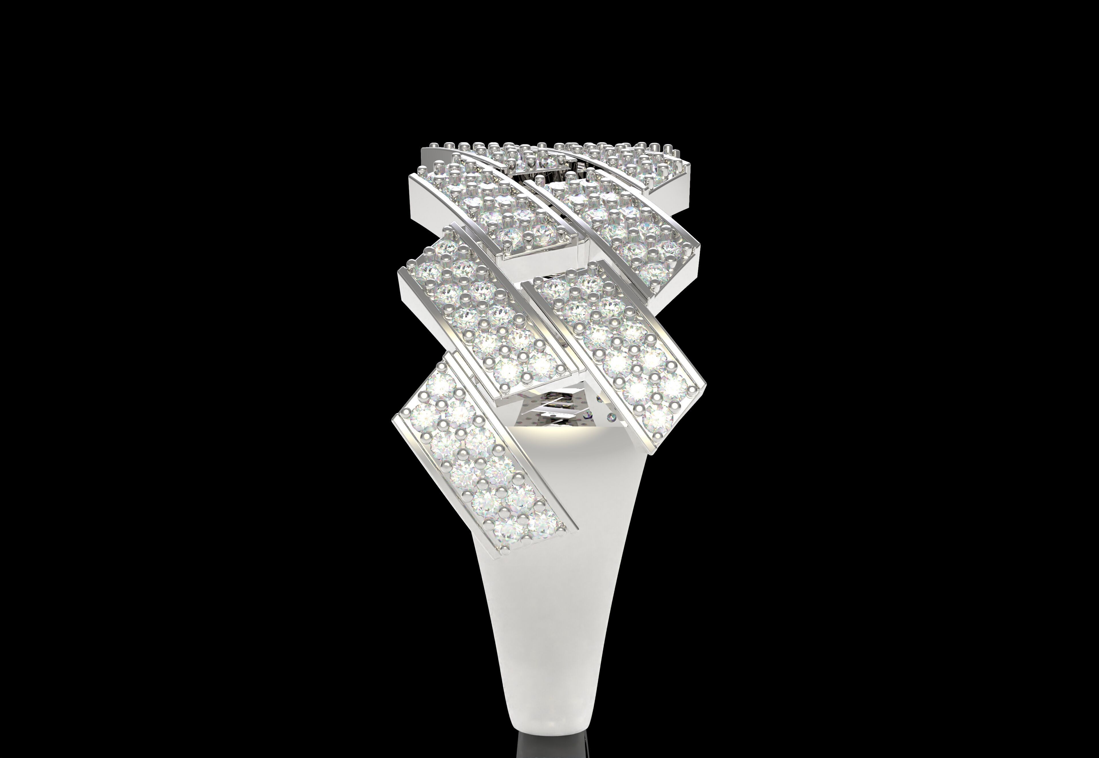 Cuban Link Diamond Ring 3D print model_29