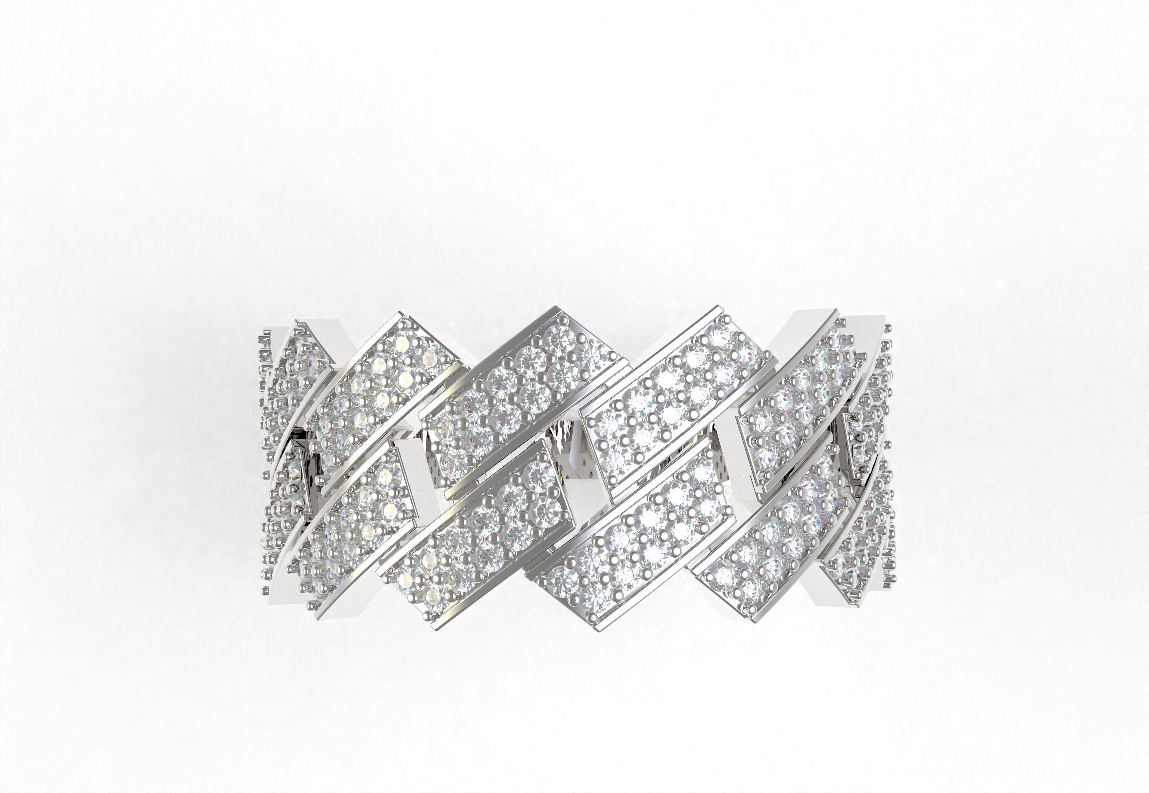 Cuban Link Diamond Ring 3D print model_20