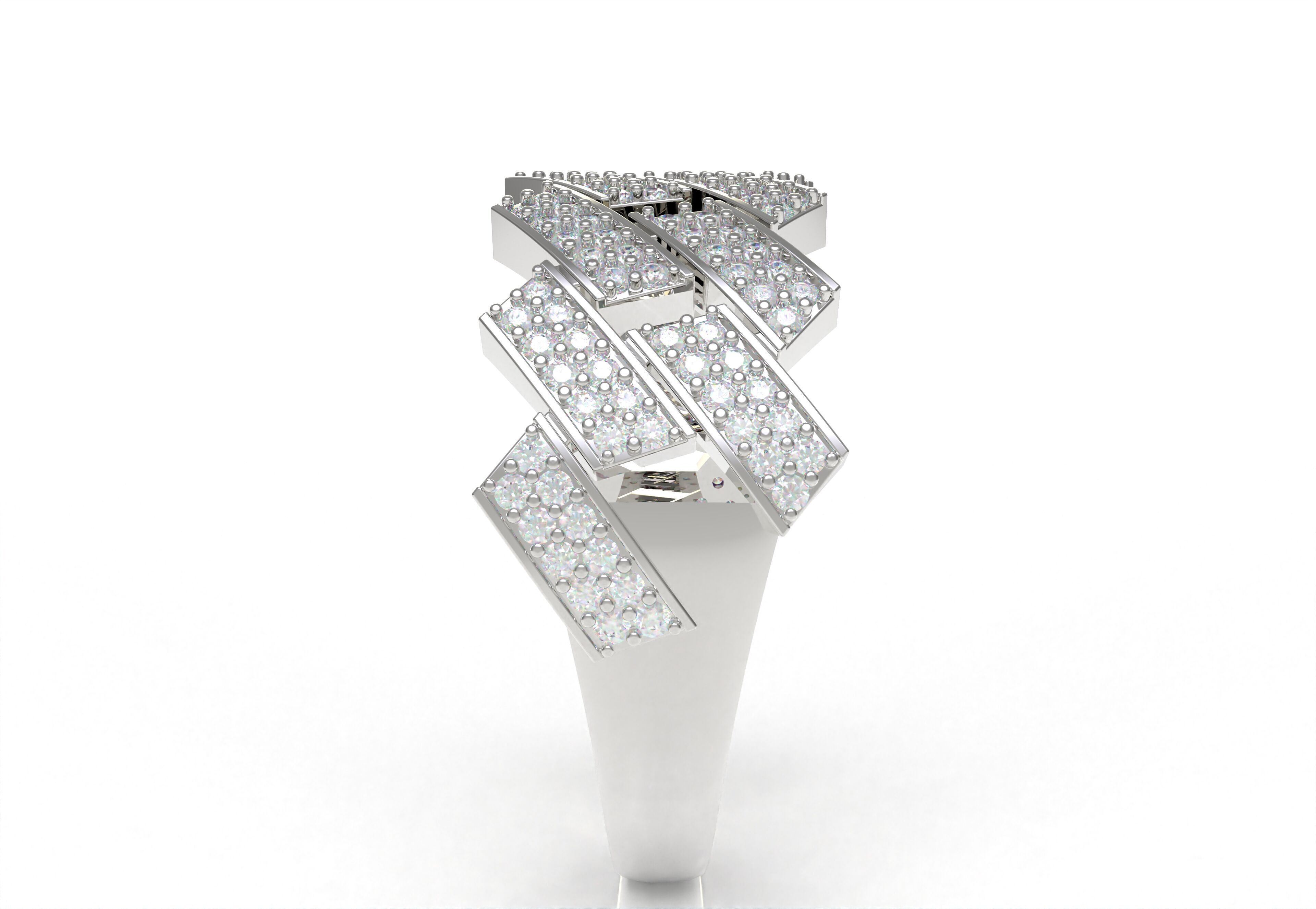 Cuban Link Diamond Ring 3D print model_24