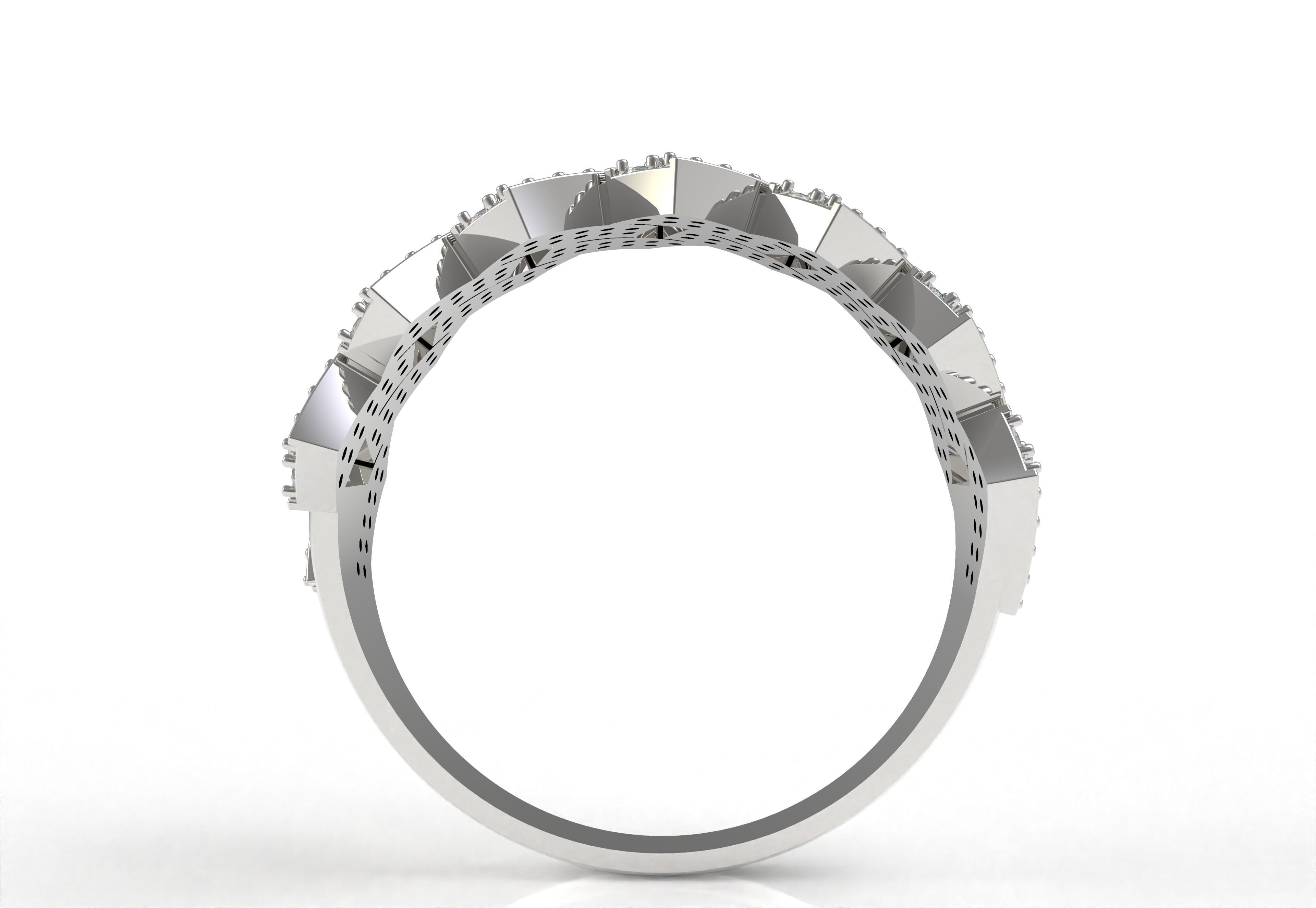 Cuban Link Diamond Ring 3D print model_25