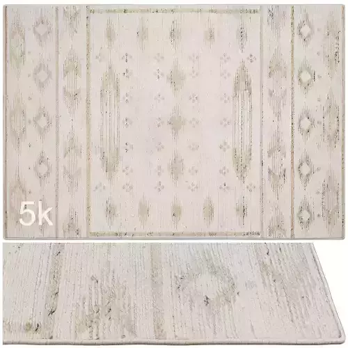 Carpet set 2233 - Hand Woven Ivory Rug - 5K