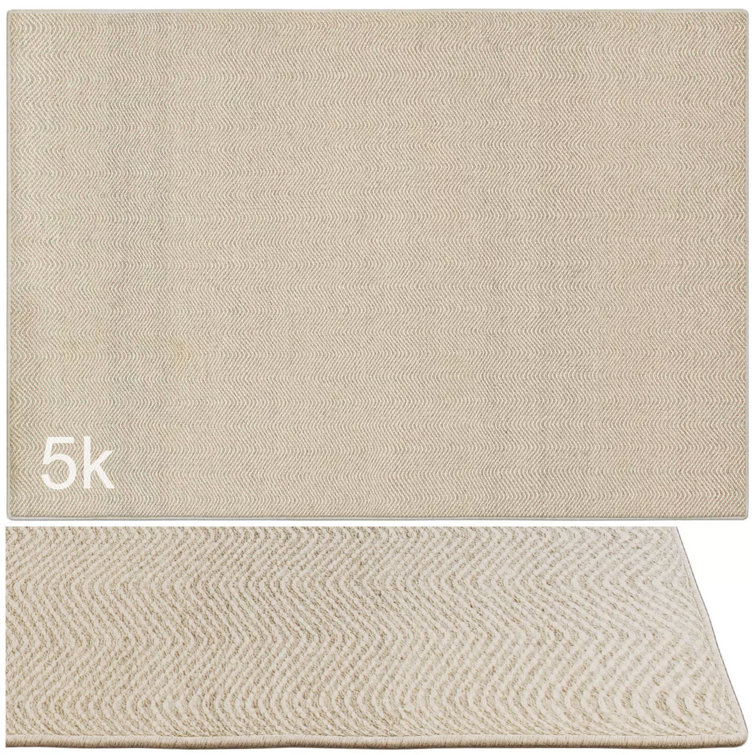Carpet set 2218 - Jute Rug Taupe - 5K 3D model_0