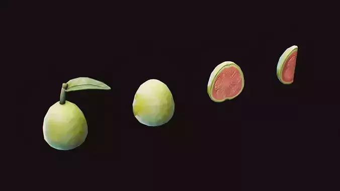 Stylized Fruit Guava Game-Ready