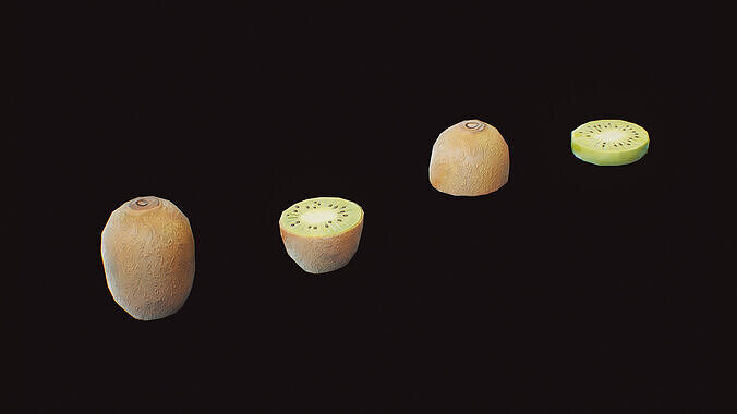 Stylized Fruit Kiwi Game-Ready Low-poly 3D model