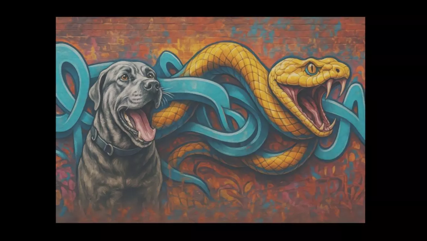 16K Base Color Texture  Dog and Serpent Mural Ultra HD  Texture_0