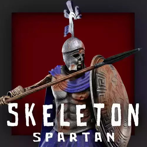 SKELETON SPARTAN ROYAL  Low-poly 3D model