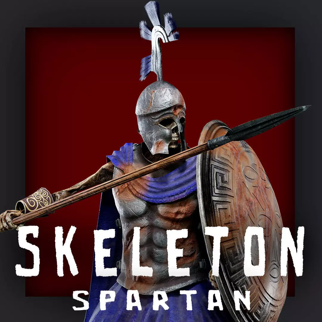 SKELETON SPARTAN ROYAL  Low-poly 3D model_0