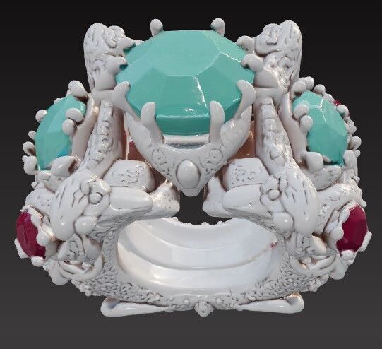 Ottoman Sultan Ring V2 Historic Elegance in Digital Form 3D print model_2