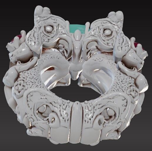 Ottoman Sultan Ring V2 Historic Elegance in Digital Form 3D print model_9