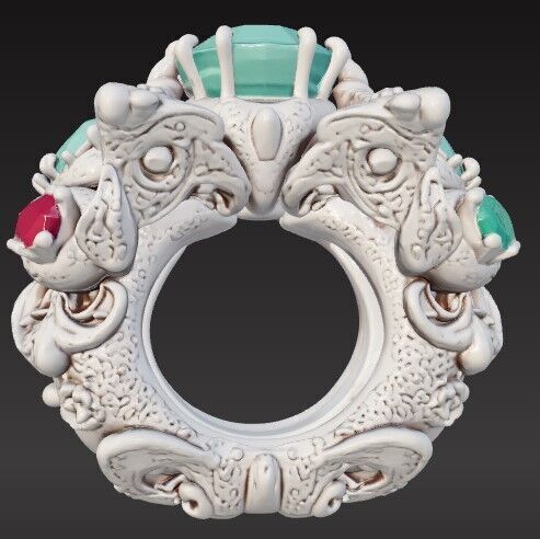 Ottoman Sultan Ring V2 Historic Elegance in Digital Form 3D print model_6
