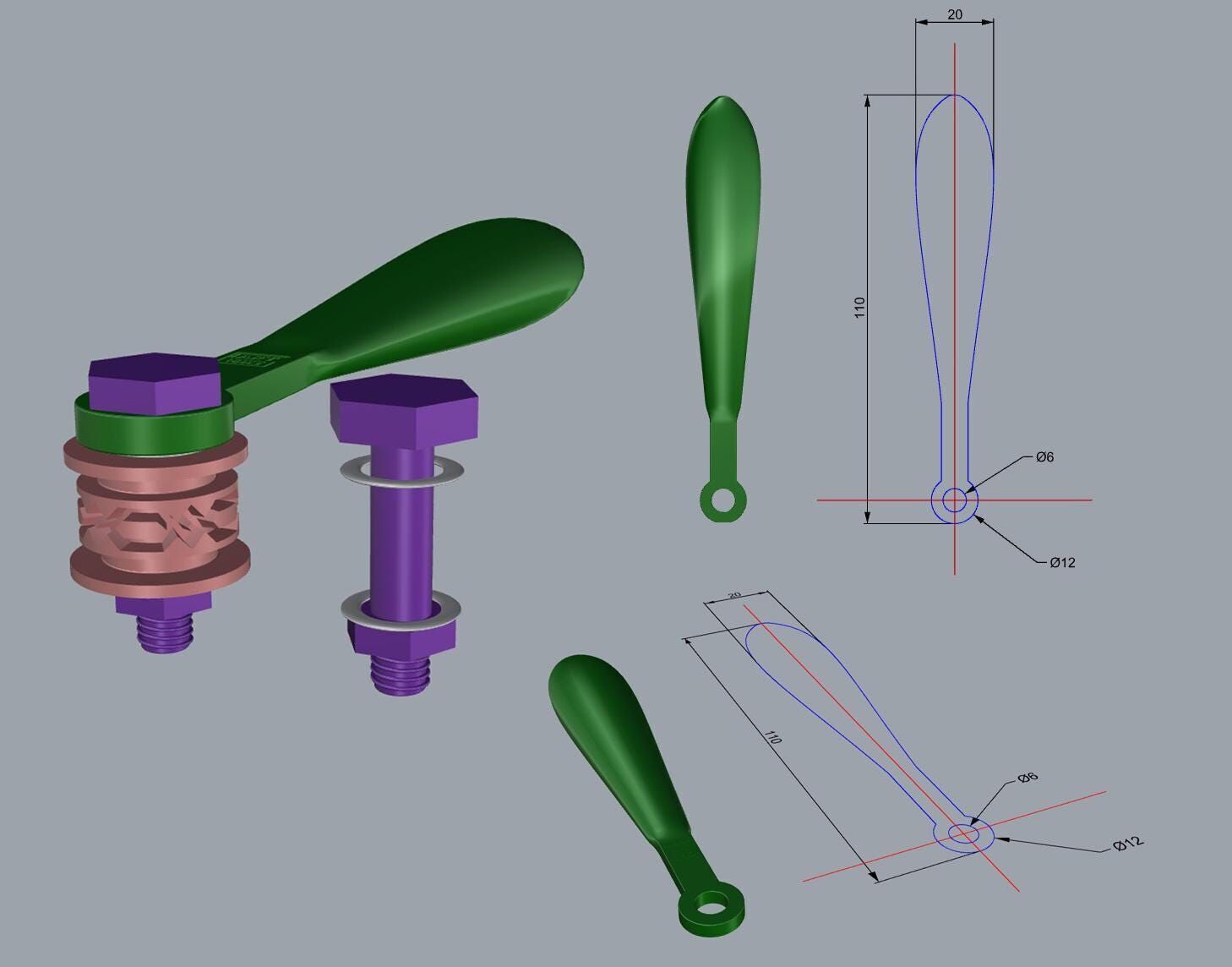 Texture Rollers Wheels for Leather Clay Patterns 3D T001 3D print model_5