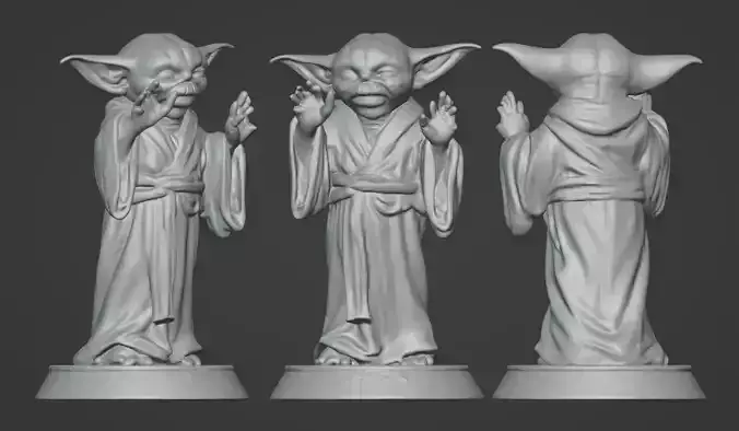 Yoda Sculpture - Fan Art 3D Print Model 