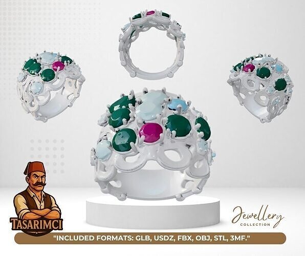 Legacy of the Ottomans  3D Sultan Ring Design 3D print model