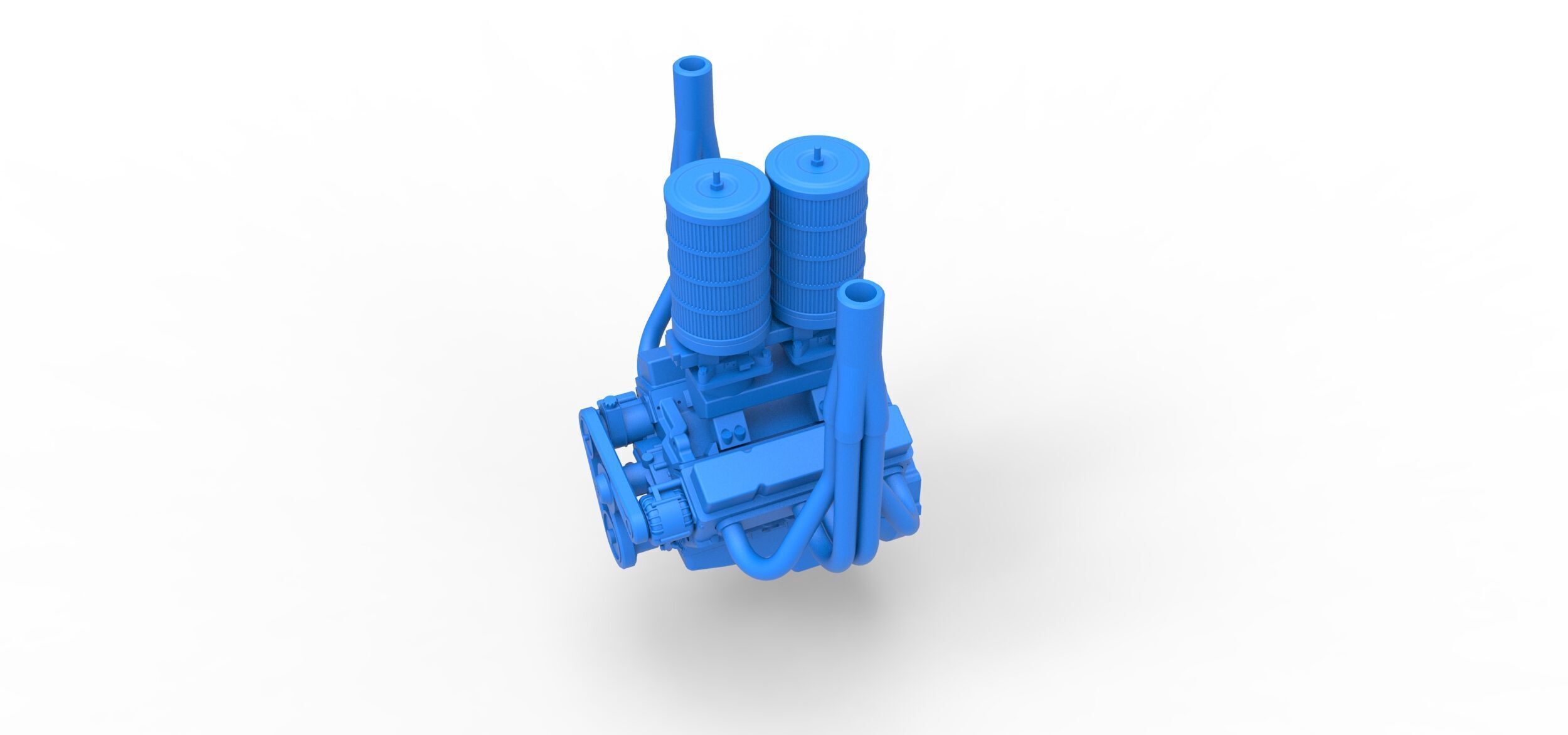 Engine of Vintage Small block Pulling tractor Scale 1 to 25 3D print model_1