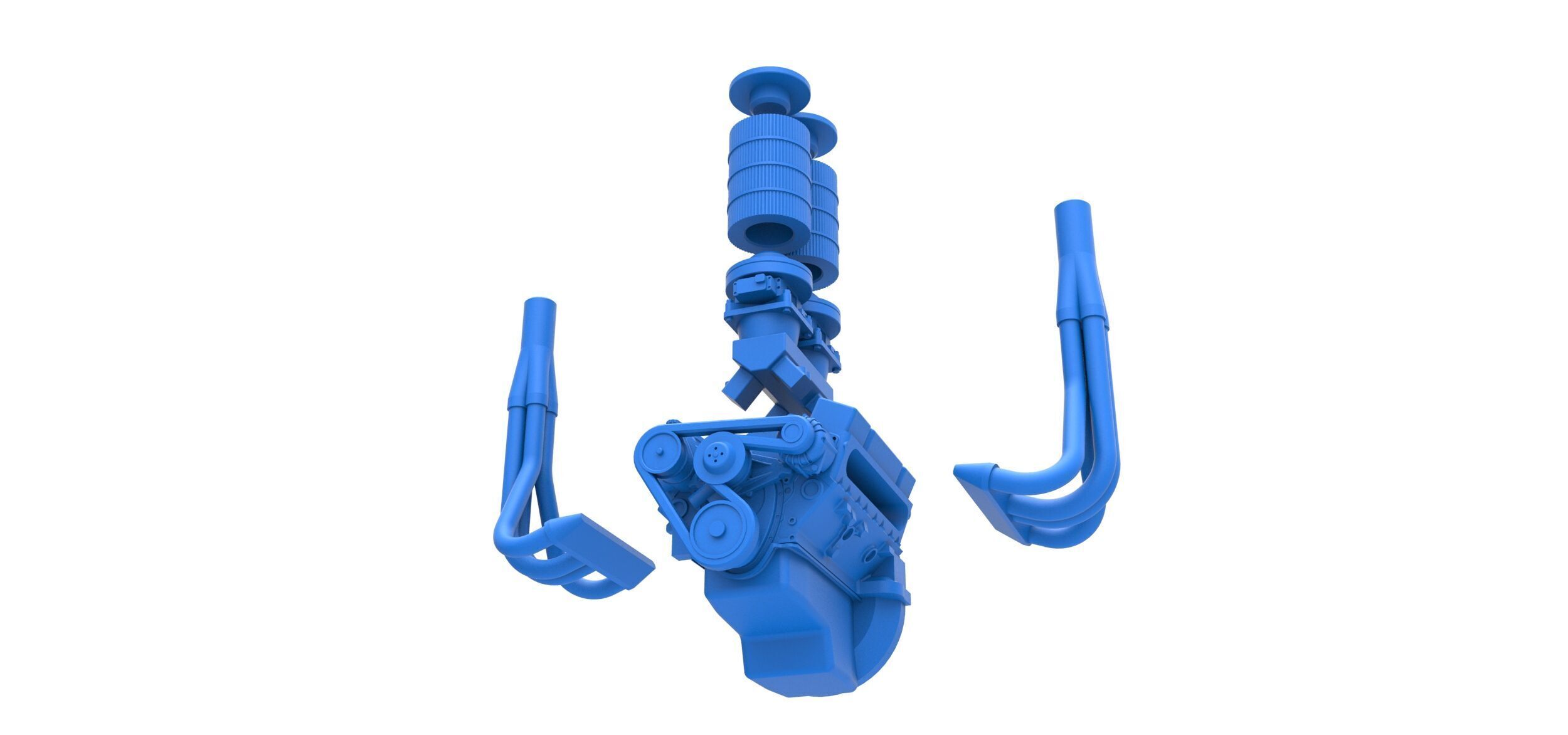 Engine of Vintage Small block Pulling tractor Scale 1 to 25 3D print model_12