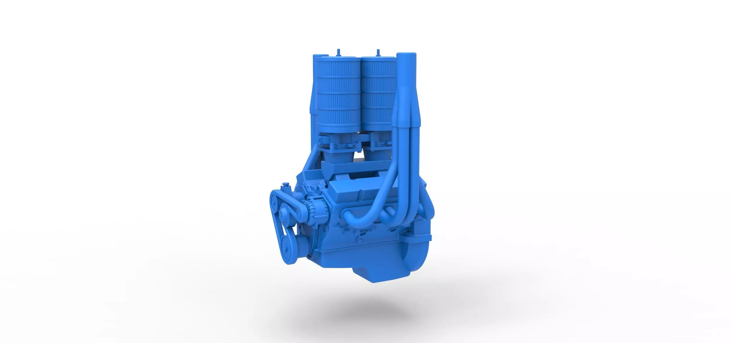 Engine of Vintage Small block Pulling tractor Scale 1 to 25 3D print model_0