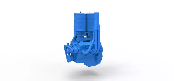 Engine of Vintage Small block Pulling tractor Scale 1 to 25