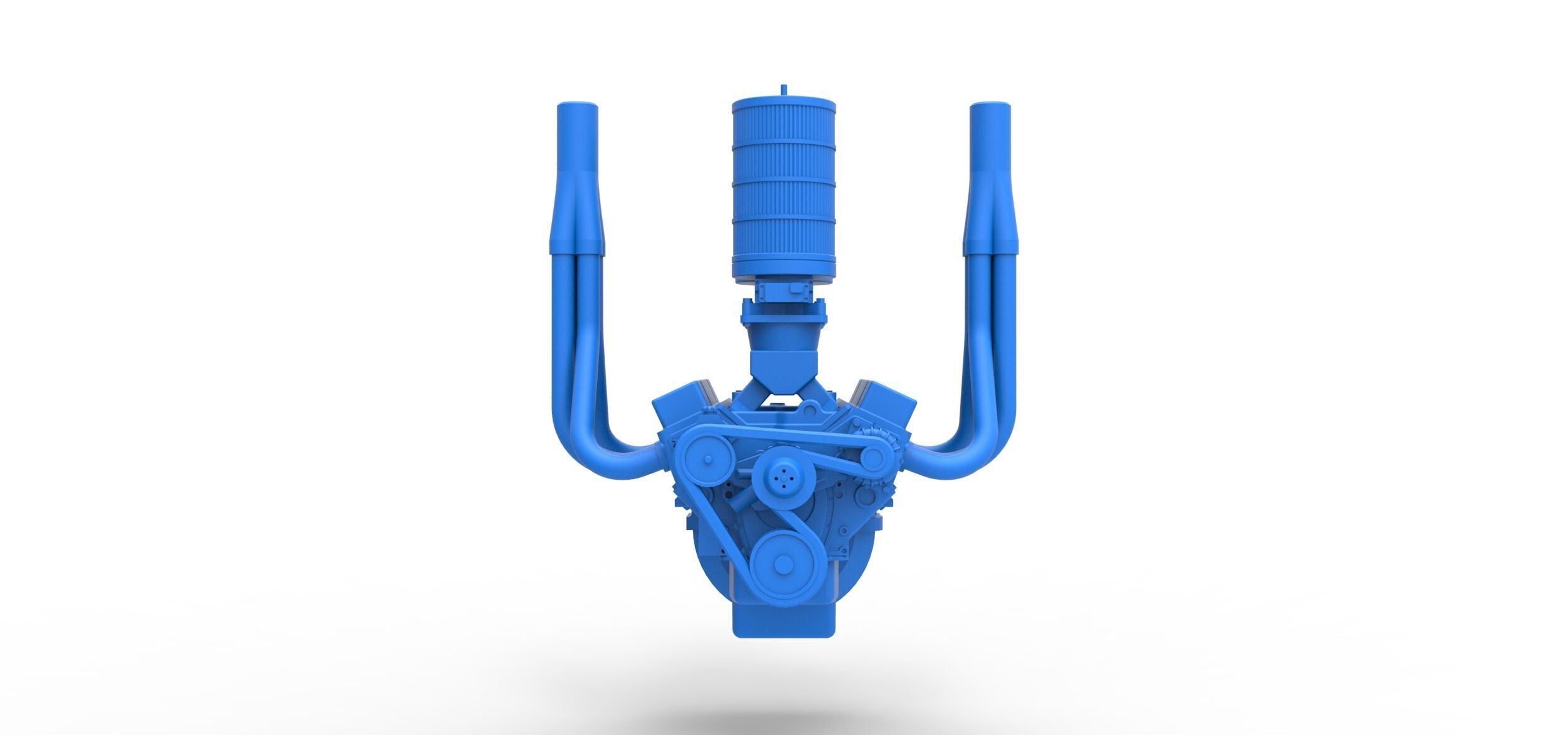 Engine of Vintage Small block Pulling tractor Scale 1 to 25 3D print model_4