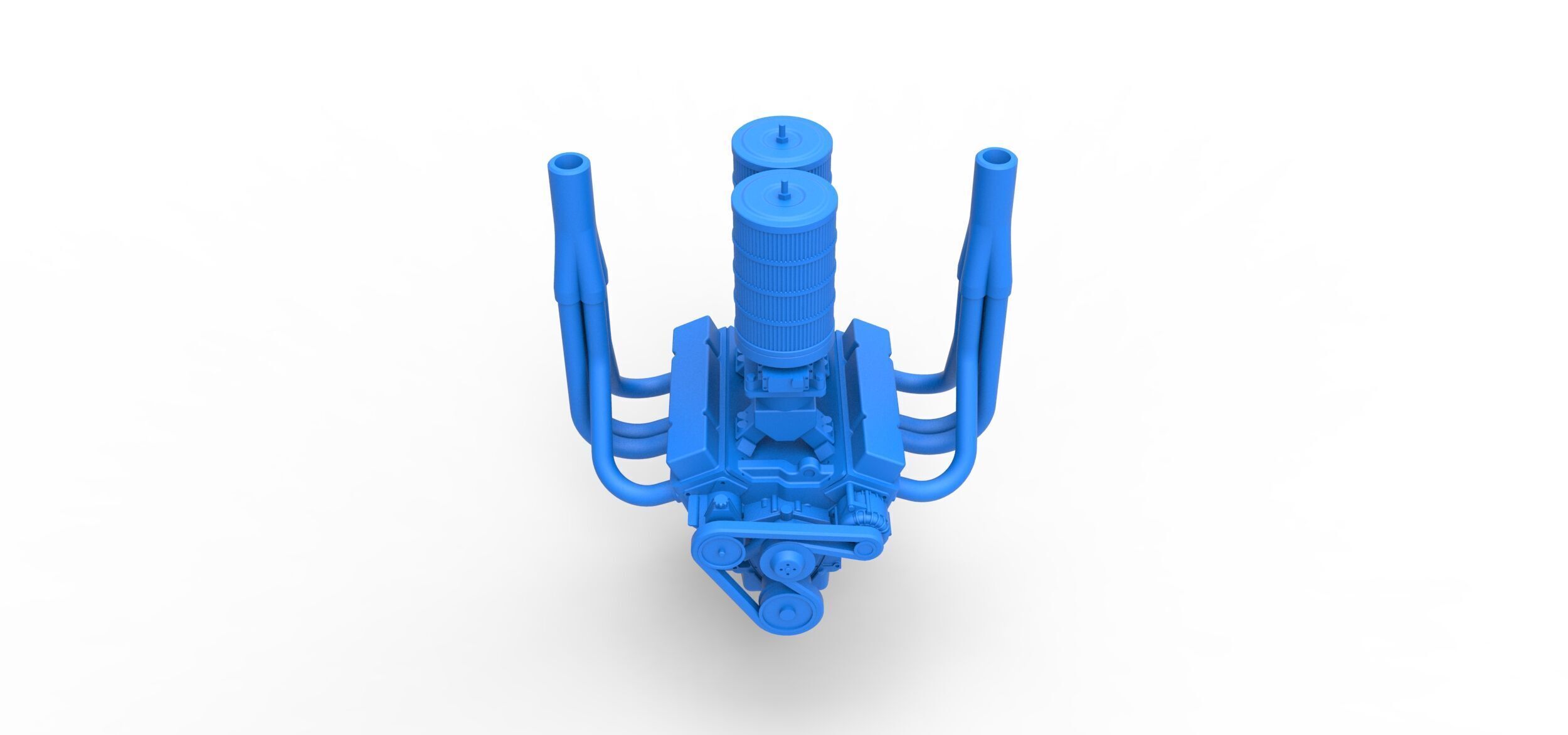 Engine of Vintage Small block Pulling tractor Scale 1 to 25 3D print model_5