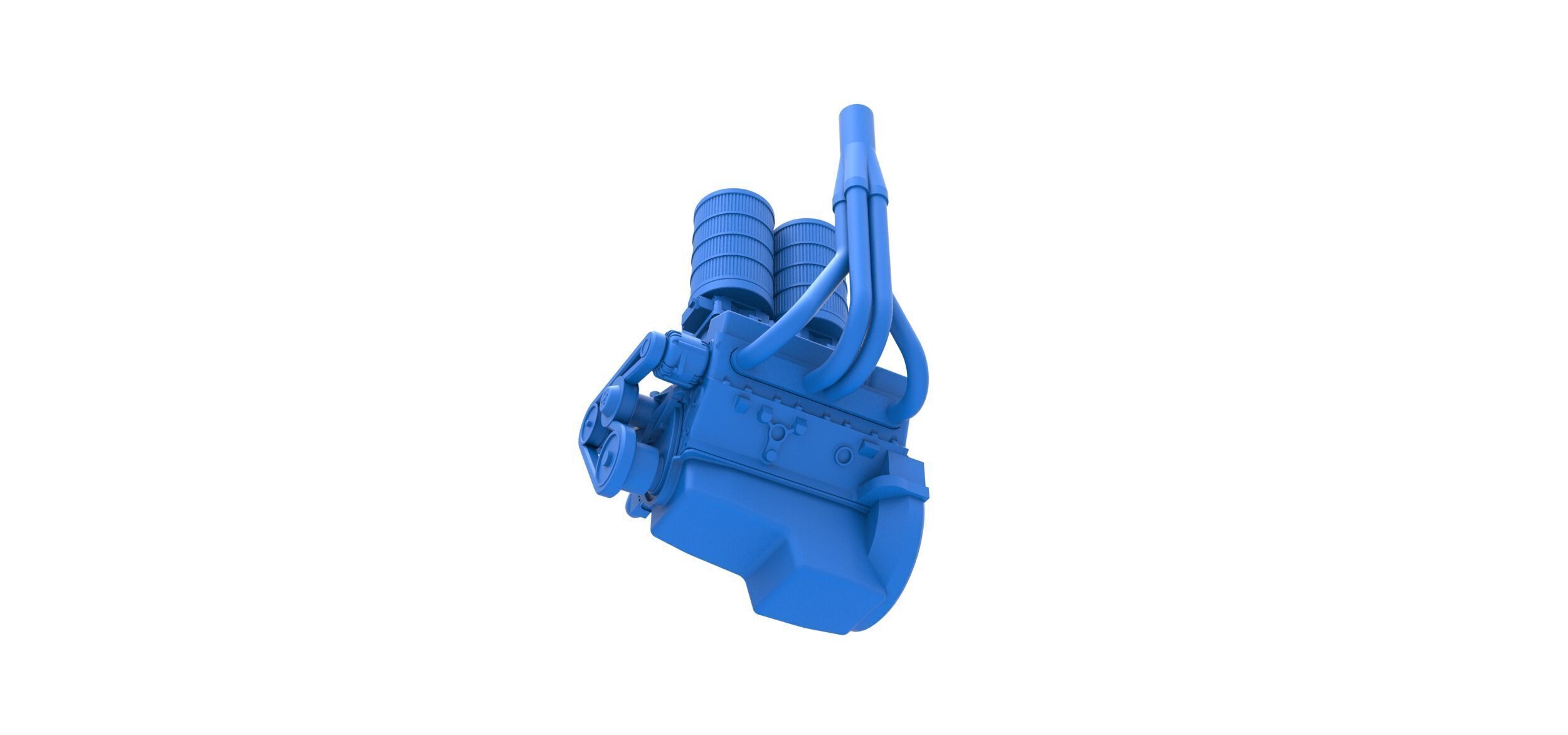 Engine of Vintage Small block Pulling tractor Scale 1 to 25 3D print model_2