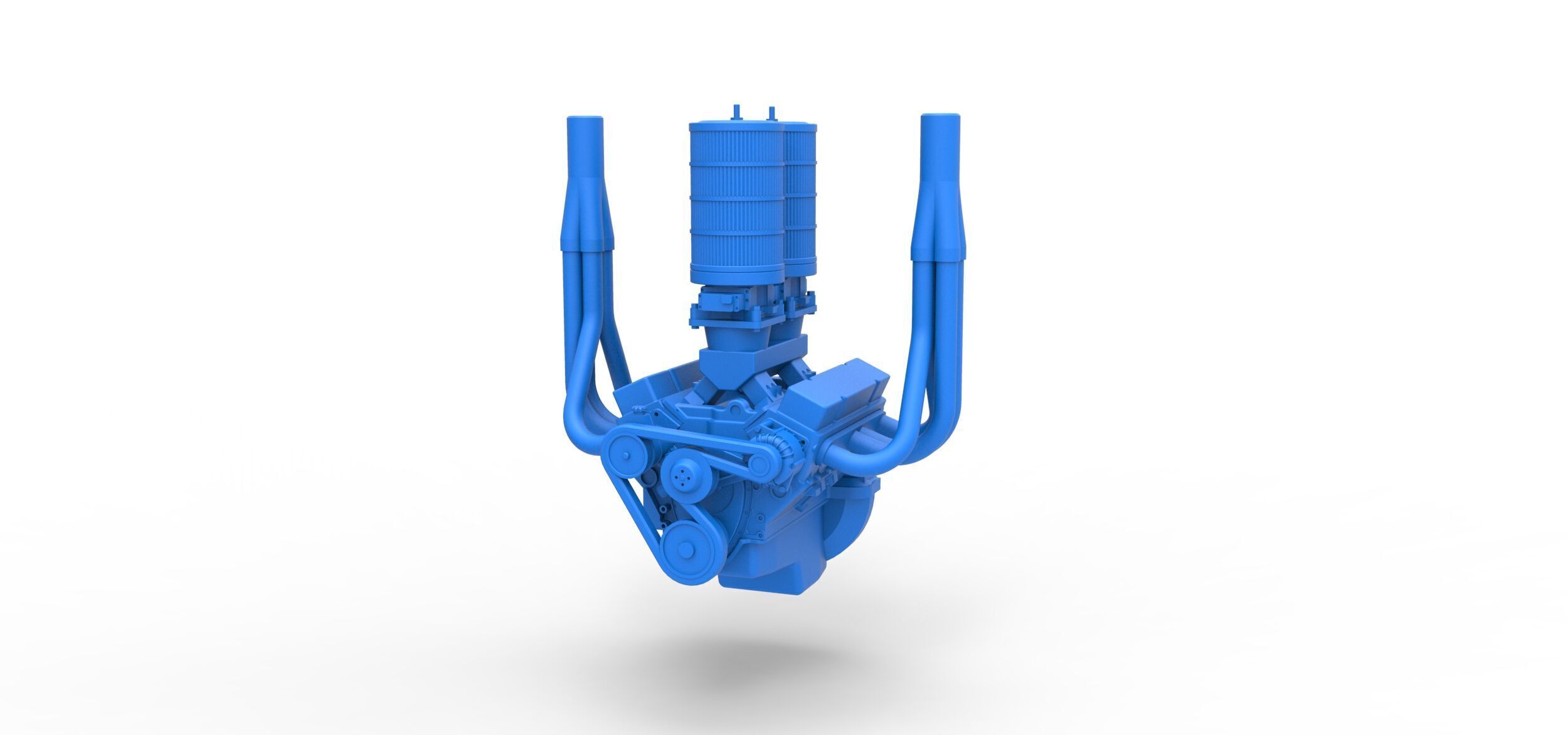 Engine of Vintage Small block Pulling tractor Scale 1 to 25 3D print model_3