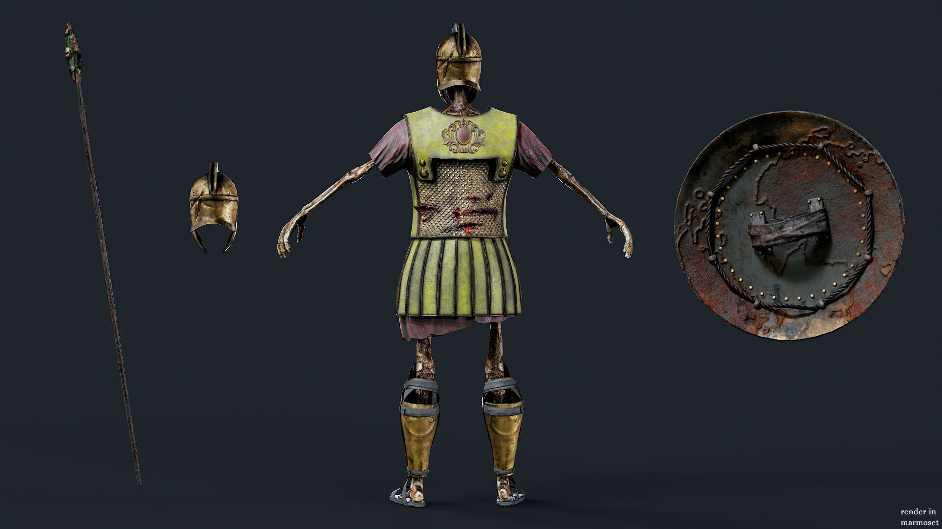 SKELETON Perioikoi Low-poly 3D model_7