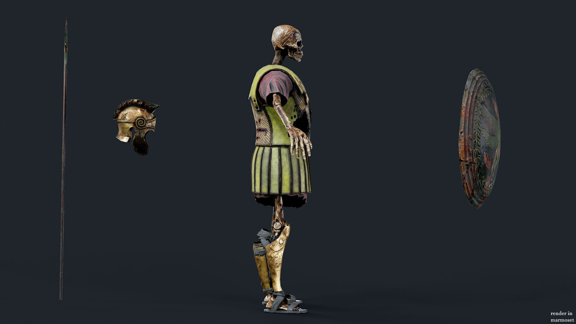 SKELETON Perioikoi Low-poly 3D model_5