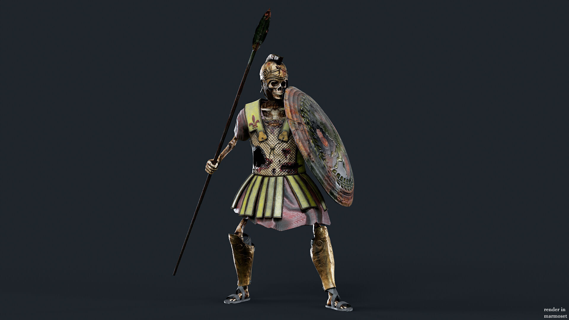 SKELETON Perioikoi Low-poly 3D model_4