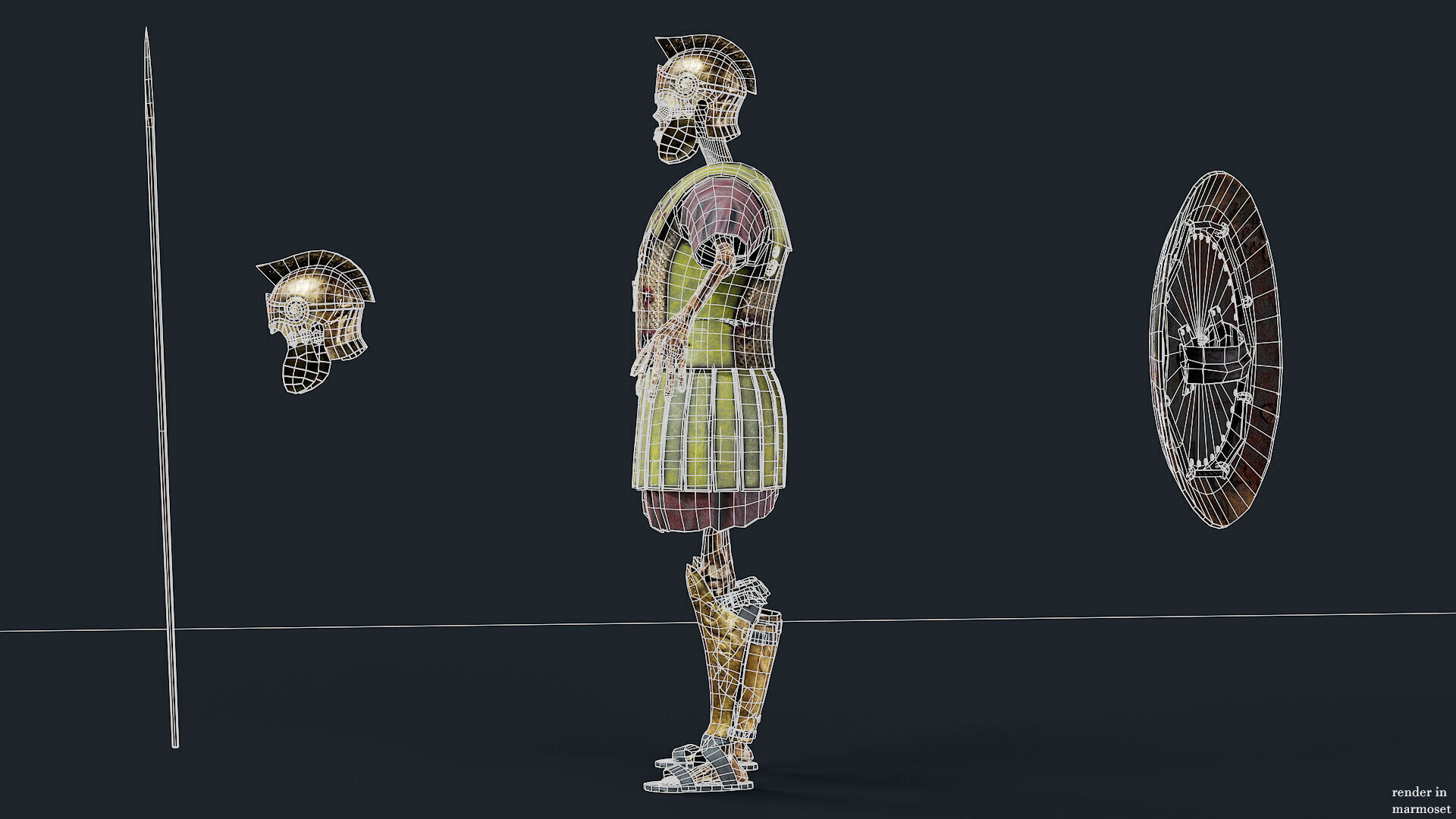 SKELETON Perioikoi Low-poly 3D model_12