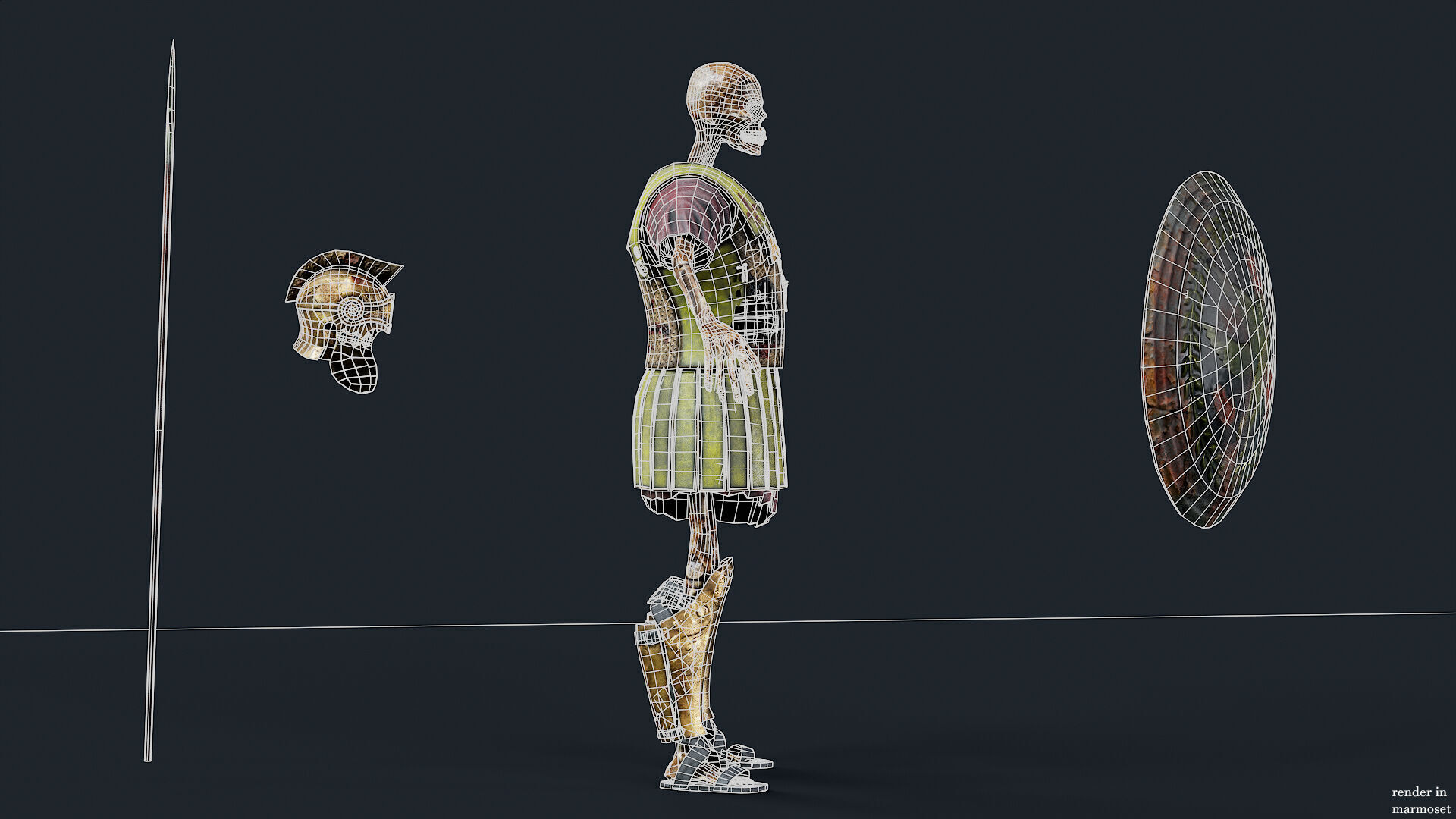 SKELETON Perioikoi Low-poly 3D model_10