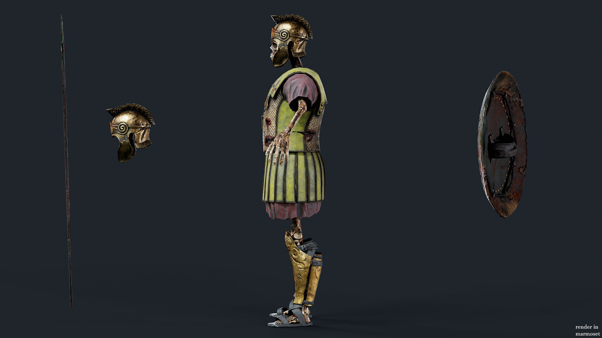 SKELETON Perioikoi Low-poly 3D model_6