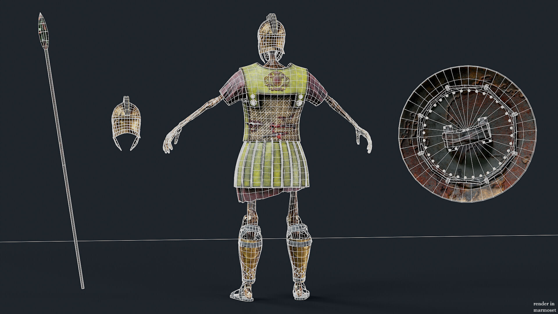 SKELETON Perioikoi Low-poly 3D model_11