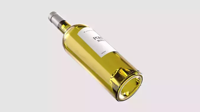 Glass Port Wine Bottle - 3D Asset for Designers -
